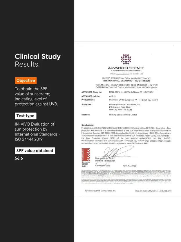 Minimalist Sunscreen - SPF 50 PA++++ Lightweight Niacinamide Broad Spectrum SunCream |No White Cast |Men&Women  (50 g)