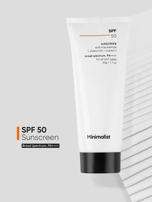 Minimalist Sunscreen - SPF 50 PA++++ Lightweight Niacinamide Broad Spectrum SunCream |No White Cast |Men&Women  (50 g)