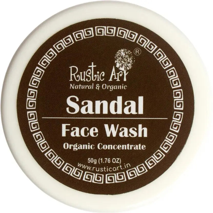 RUSTIC ART Organic Sandal Concentrate|Tan Free Glowing Skin| SLS Free Face Wash  (50 g)
