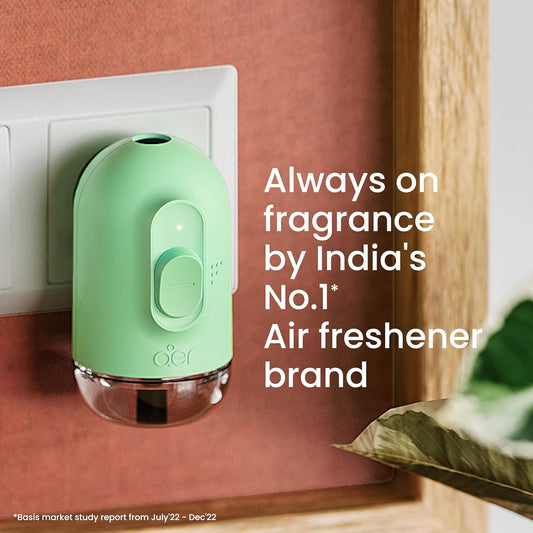 Godrej aer Plug Electric Air Freshener (Machine + 2 Refills (20Ml each) | Violet Bloom | Lasts up to 120 days,Solid