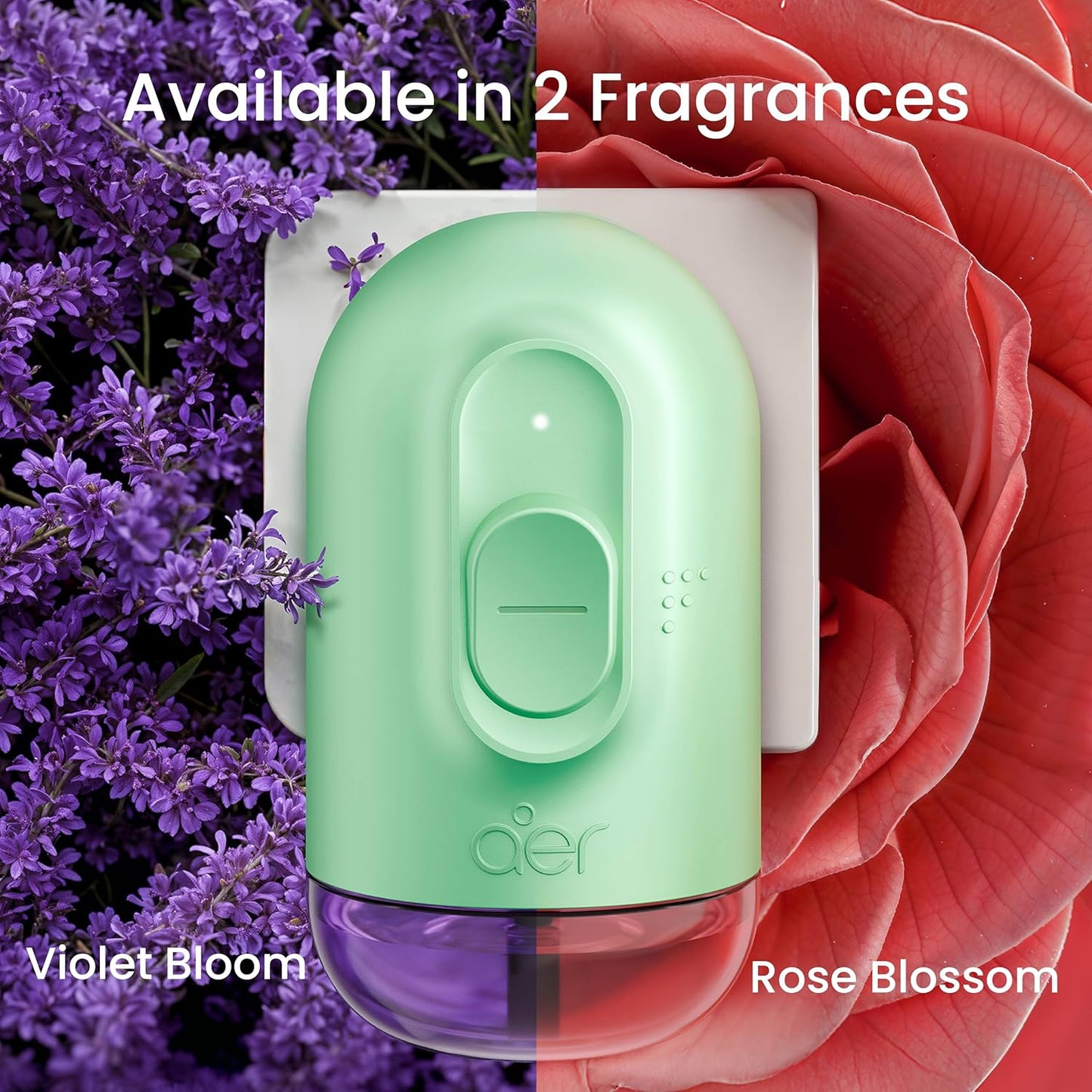 Godrej aer Plug Electric Air Freshener (Machine + 2 Refills (20Ml each) | Violet Bloom | Lasts up to 120 days,Solid