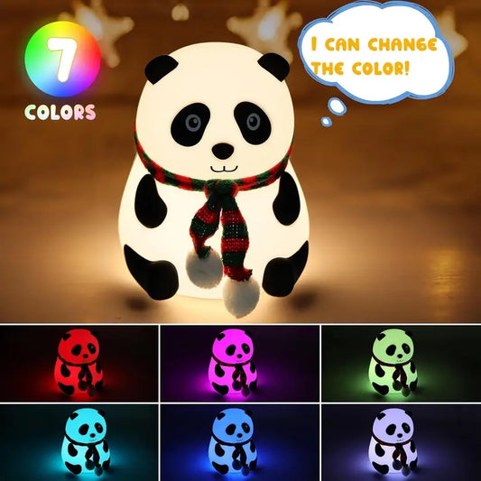 JESAL new Cute Panda toy 7 Color Changing Animal Night Light For Kids Bedroom - 15 cm  (White)
